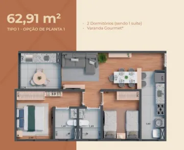 imagem 4 - Apartamento padrão em construção com 62.9m², Bonfim Paulista, Zona Sul de Ribeirão Preto/SP. imagem 4 - Apartamento padrão em construção com 62.9m², Bonfim Paulista, Zona Sul de Ribeirão Preto/SP.